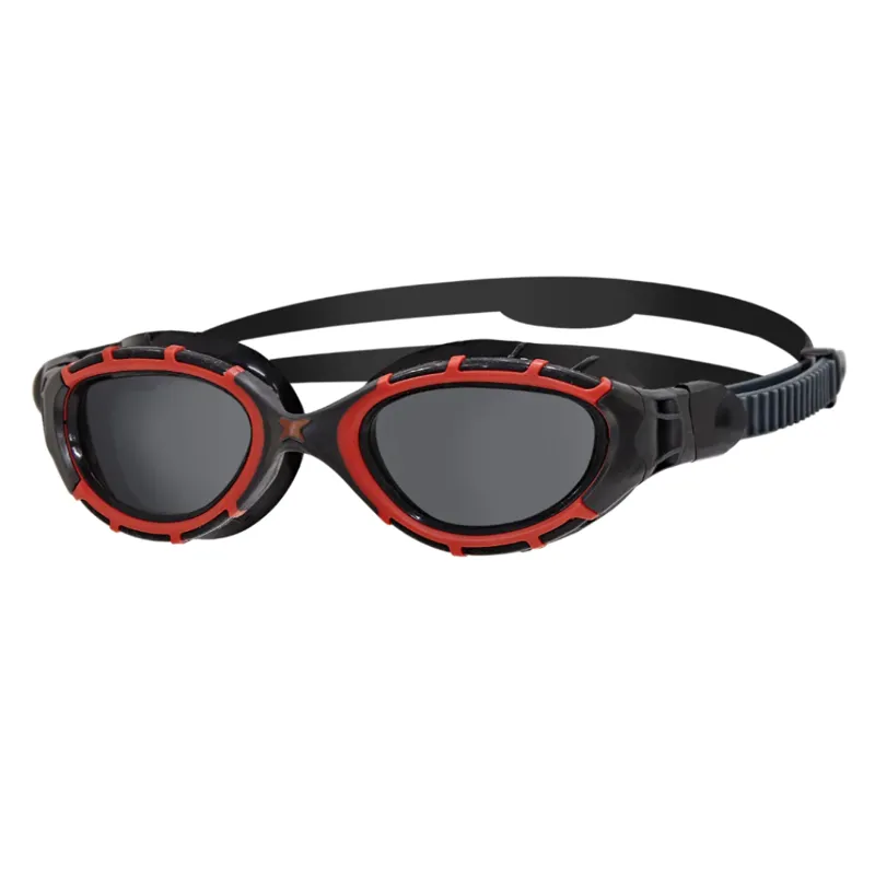 Zoggs Predator Flex Titanium Regular Fit  in Black / Red / Smoke